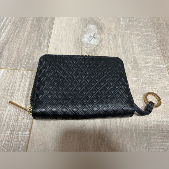 Mint Condition Tory Burch Card Case Wallet, Black, with Key Ring - Picture 3 of 4